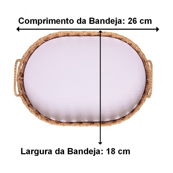 Bandeja Oval Trançarte 26cm x 18cm x 5cm Plástico Wolff